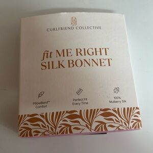 Curlfriend collective “fit me right silk bonnet” in expresso.